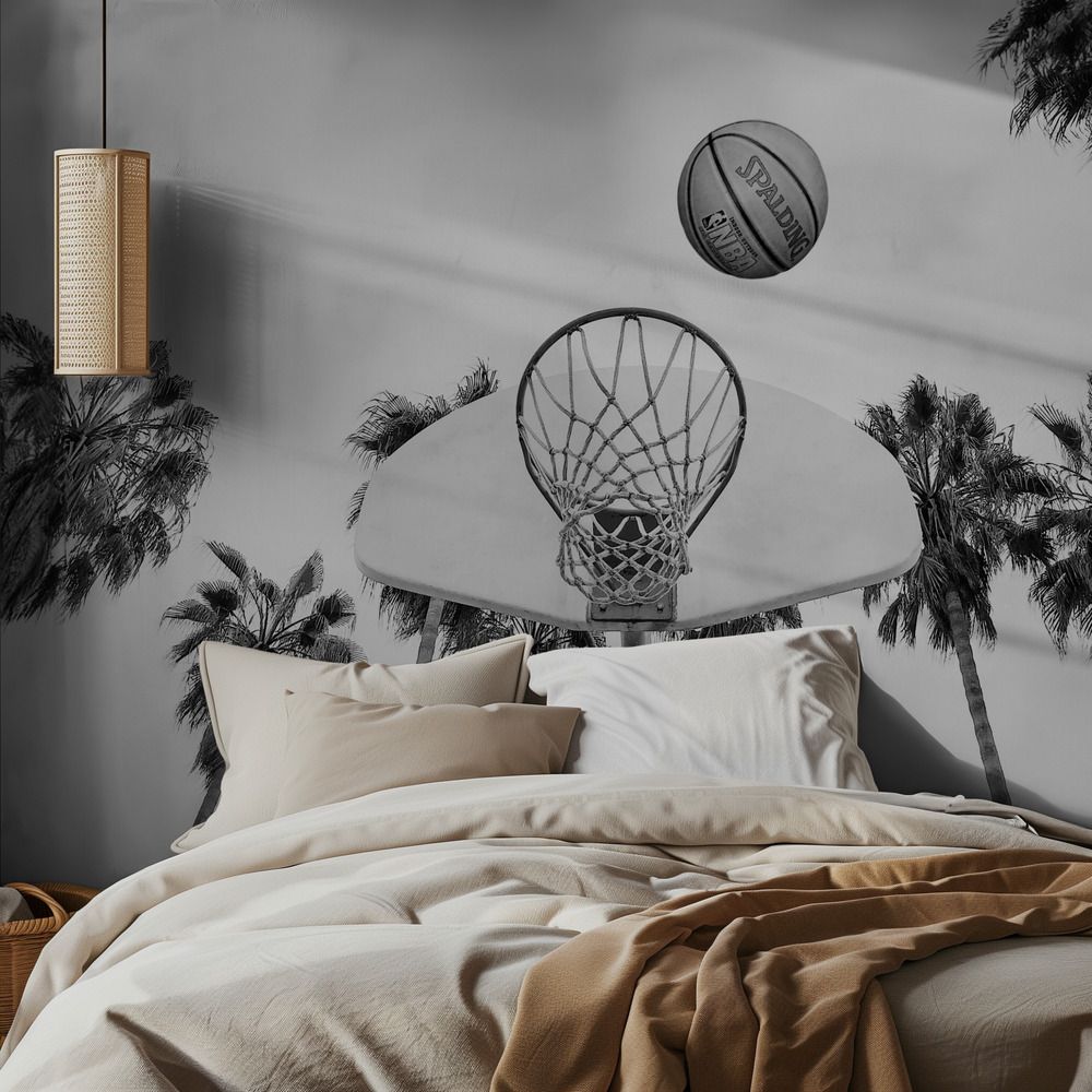 Wall Paper - Basketball Hoop and Palm Trees