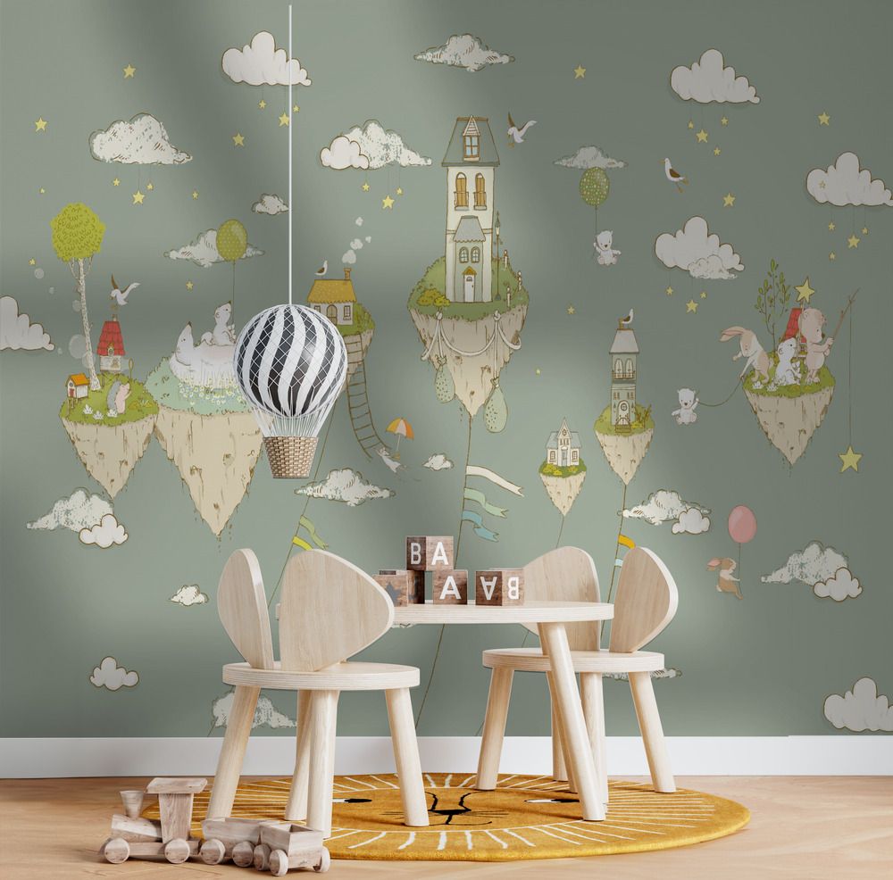 Wall Paper - Floating Islands Whimsical