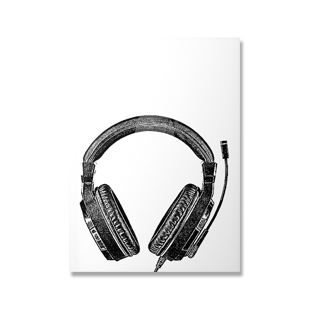 Poster - Headphones / Black and White